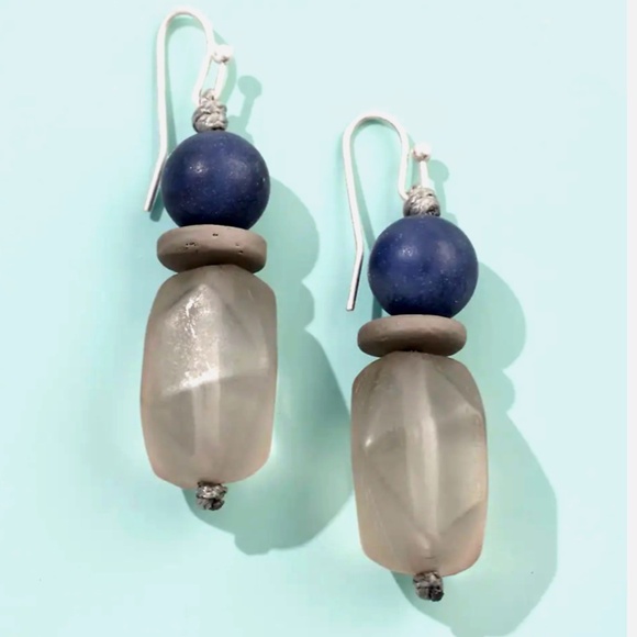 J.Jill NEW Pure Jill Winter Frost Double-stone Drop Earrings NWT - Picture 1 of 3